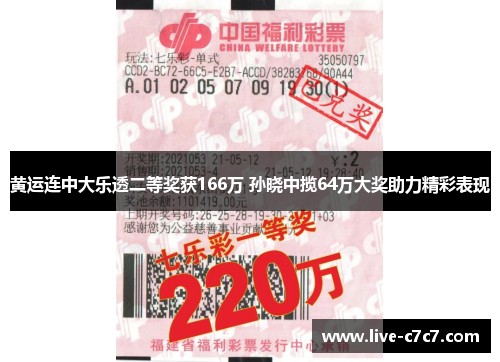 黄运连中大乐透二等奖获166万 孙晓中揽64万大奖助力精彩表现